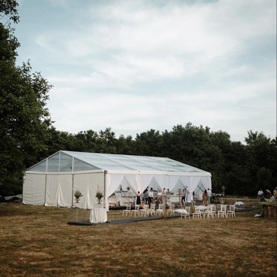 Waterproof 3m To 40m 60m PVC Wedding Tent With 60x20m Clear Roof