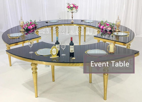 Round Mirrored 340X80X75CM Outside Wedding Table For Wedding