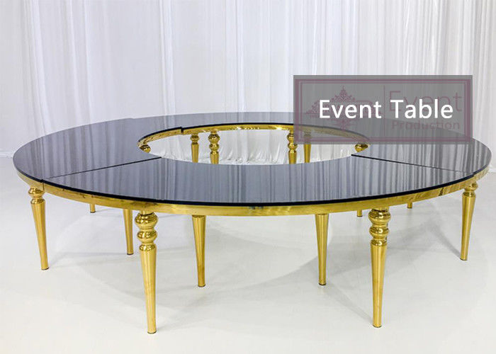Round Mirrored 340X80X75CM Outside Wedding Table For Wedding